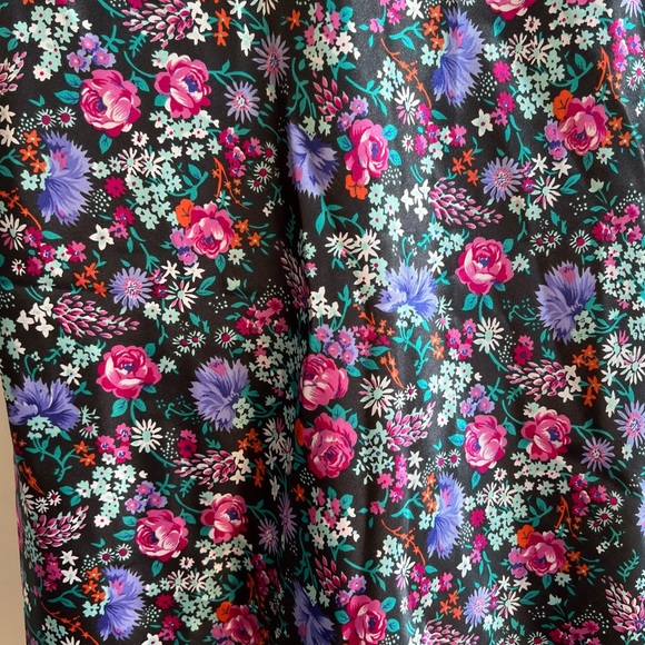 Satin Slip Dress Black‎ Floral Nightgown - Picture 6 of 7